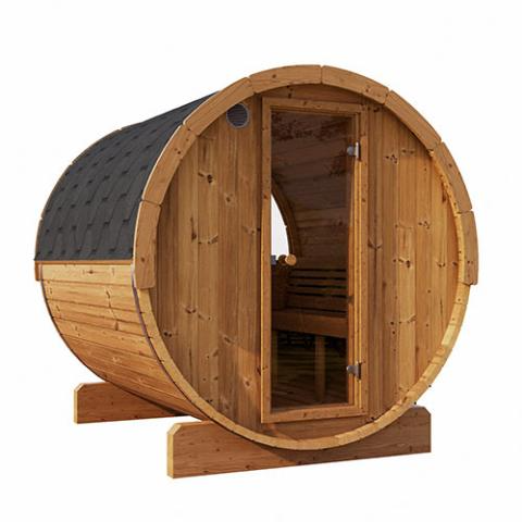 SaunaLife Model E7W 4 Person Traditional Barrel Sauna