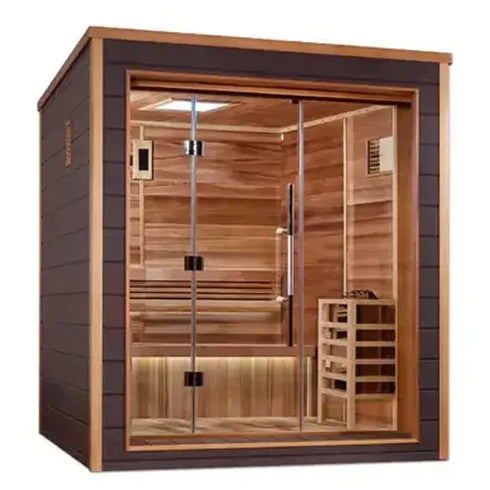 Golden Designs Drammen 3-Person Outdoor-Indoor Traditional Sauna