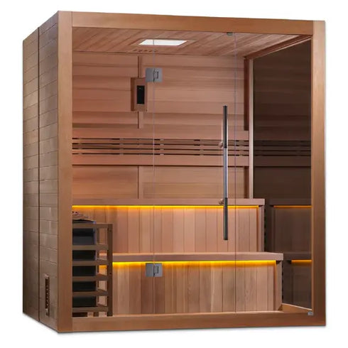 Golden Designs "Kuusamo Edition" 6 Person Traditional Sauna (GDI-7206-01) - Canadian Red Cedar Interior