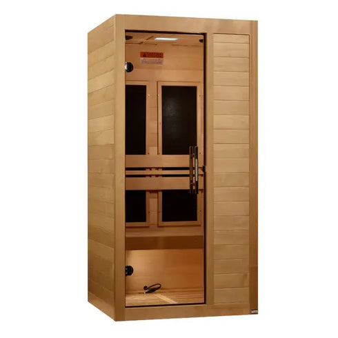 Golden Designs ***New 2024 Model*** S-Line MX-S106-01 Maxxus Ultra Low EMF FAR Infrared Sauna Canadian Hemlock