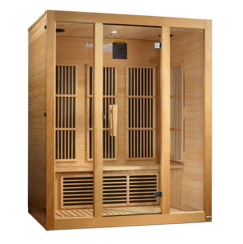 Golden Designs Maxxus "Bellevue" 3 Person Low EMF FAR Infrared Sauna Canadian Hemlock