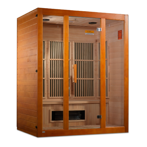 Golden Designs Maxxus "Alpine" Dual Tech 3 person Low EMF FAR Infrared Sauna Canadian Hemlock