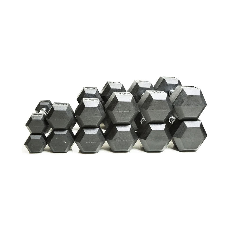 Rubber Hex Dumbbells & Packages