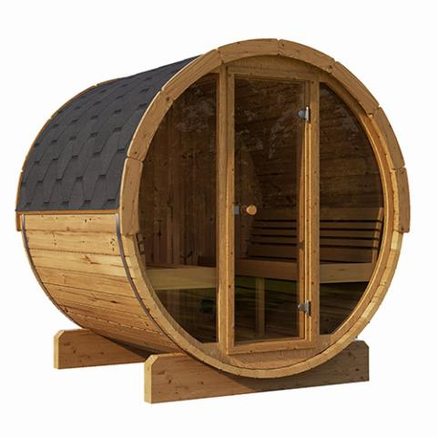 SaunaLife Model E7G 4 Person Traditional Barrel Sauna