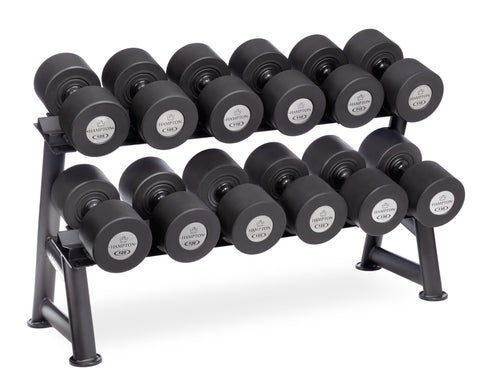 Hampton GEL-GRIP Urethane Dumbbells Black | 6 PAIR Club Pack