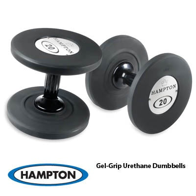 Hampton GEL-GRIP Urethane Dumbbell | Pairs 95 lb