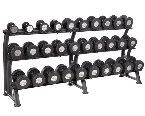 Hampton GEL-GRIP Urethane Dumbbells Black | 15 PAIR Club Pack