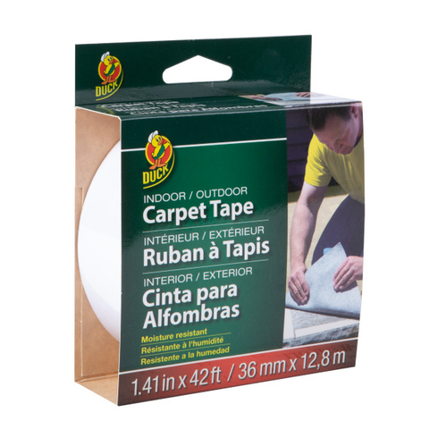 Duck® Brand Indoor/Outdoor Carpet Tape - White, 1.41 in. x 42 ft.