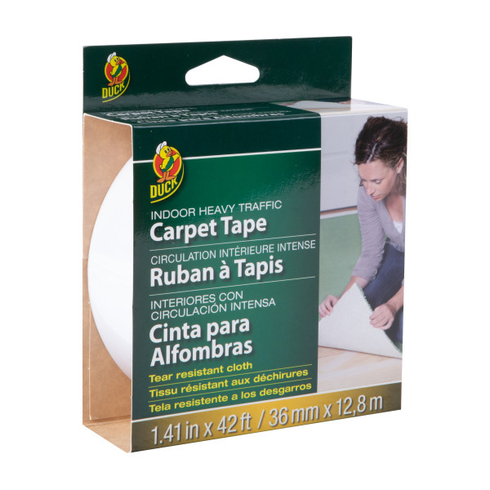 Duck® Brand Indoor Heavy Traffic Carpet Tape - White, 1.41 in. x 42 ft.