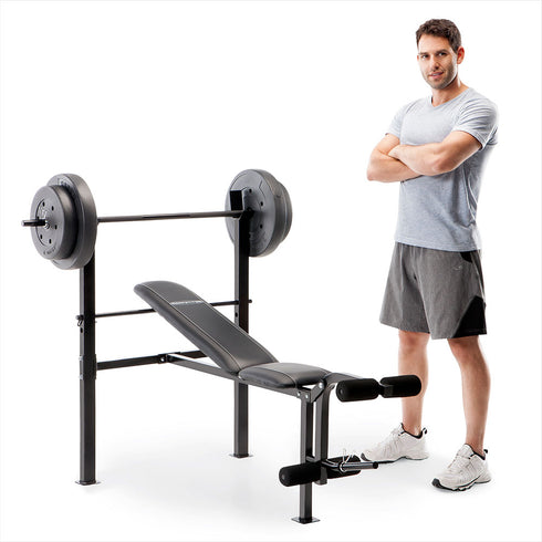 Marcy Standard Adjustable Bench with 80 lb. Weight Set Competitor CB 2 Sparks Fitness Equipment